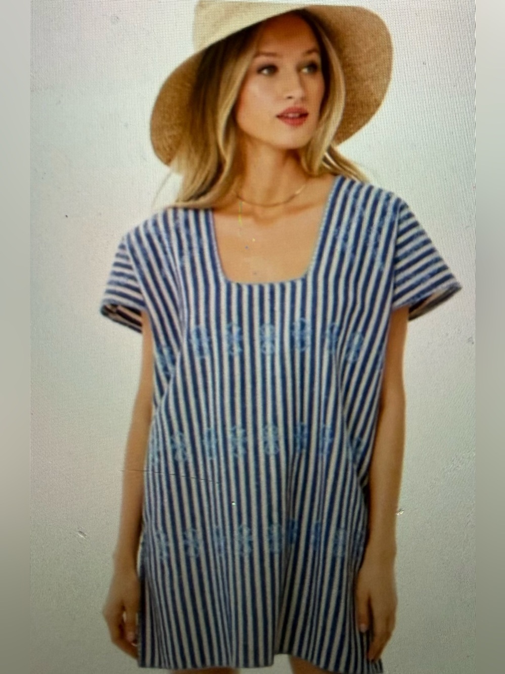 Tuckernuck Blue Stripes Mini Sullivan Cover Up Dress